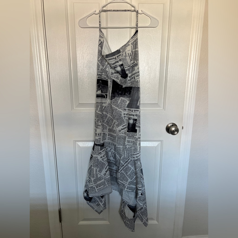 Carrie Bradshaw Newspaper Print Dress